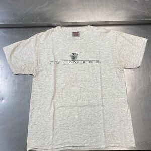 Vintage Colorado Oneita Power T 100% Cotton Grey Men’s Sz Large